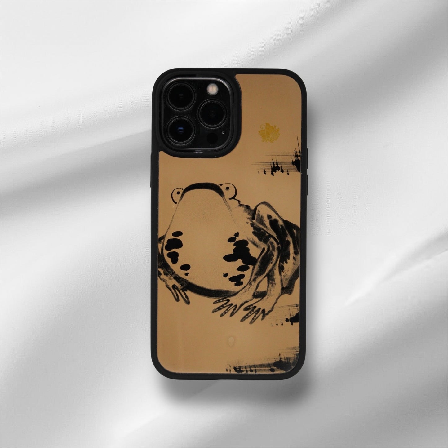 SIJ0002 瀬戸蝶兵衛 蒟醤スマホケース 【伊藤若冲シリーズ 河蝦図】