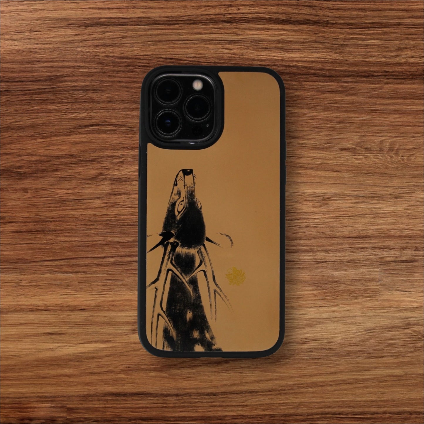 SIJ0004 瀬戸蝶兵衛 蒟醤スマホケース 【伊藤若冲シリーズ 鹿図】