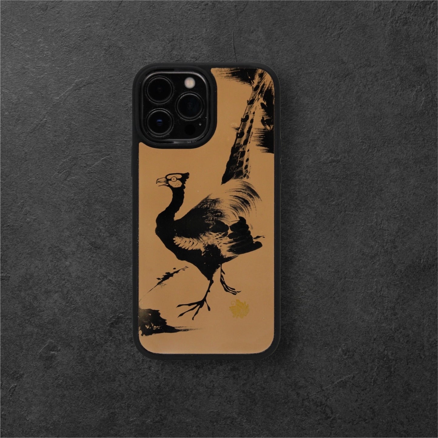 SIJ0005 瀬戸蝶兵衛 蒟醤スマホケース 【伊藤若冲シリーズ 雉図】